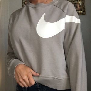Grey Nike crop sweatshirt